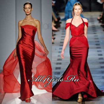 Истинная леди в красивом вечернем красном платье смотрится потрясающе
